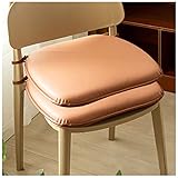 Memory Foam Sitzkissen,2er Set Stuhlkissen mit Bändern,Stuhlkissen Sitzpolster, Abnehmbar,45 x 43cm, für Schalenstuhl, Komfortable Sitzauflage für Bank, Stuhl (Size:2 Packs,Color:Khaki)