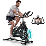 [2025 Aktualisierte] Wenoker Heimtrainer, Magnetwiderstand Stationäres Fahrrad für Zuhause, Indoor Bike mit Flüsterleise, Schweres Schwungrad und Verbesserter LCD-Monitor, Bis 160KG