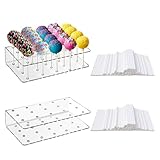 Cake Pop Ständer, 2 Stücke Cake Pop Ständer mit 200 Farbe Cake Pop Stiele, 20 Löcher Lollipop Holder für Dessert Tisch Hochzeit Halloween Christmas Party Geburtstag Deko