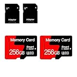 [2-Pack] 256GB MicroSD-Speicherkarte Micro SD-Karte mit Adapter Klasse 10, UHS-I, U3, A1, für Smartphones, Drohnen, Kamera[256GB*2]