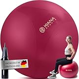 KIANA SPORTS® Gymnastikball & Sitzball - 4 Größen - Deutsche Entwicklung - Rutschfester Yoga Ball mit Noppen - Extra Dick & Belastbar - inkl. Pumpe & Übungsplan – Ideal für Fitness & Büro
