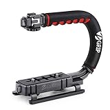 Zeadio Video-Action-Stabilisierungsgriff-Handgriff-Stabilisator mit Cold-Shoe-Montage für DSLR Kamera Camcorder