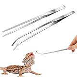 2 Stück Lange Pinzette Set, 27cm Gerade Pinzette Und Gebogene et Lang,Reptilien Zubehör Futterpinzette Aus Edelstah Schützende Für Reptilien Wasserpflanze