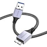 MOGOOD USB 3.0 Micro B Kabel, 0.5M USB 3.0 Stecker auf Micro B Stecker Datenkabel für externe Festplatten WD, Seagate, My Passport, Samsung Galaxy S5/Note 3/Note Pro 12,2 usw