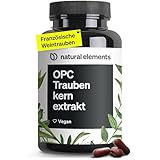 natural elements OPC Traubenkernextrakt - 240 hochdosierte Kapseln für 8 Monate - Reines OPC aus europäischen Weintrauben - Vegan, in Deutschen Laboren getestet