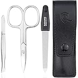 marQus Nagelschere und Pinzetten Set 3 teilig - mit Feile aus Solingen, das praktische Nagelpflegeset für alle Fälle und Taschen, Reise Maniküre Nageletui