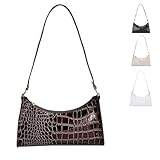 GoPaw UmhäNgetasche Mit Krokodilmuster, Krokodil-UmhäNgetasche, Handtasche Klein, Tasche Damen Klein, Kleine Taschen FüR Damen, Damen Tasche Klein, UmhäNgetasche Aus Krokodilleder (Braun)