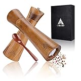 LINTRY Salz und Pfeffermühle 2er Set - Set Gewürzmühle mit Pfeffer und Salzmühle - Keramikmahlwerk mit Einstellen des Mahlgrads, mit Einfülllöffel & Reinigungspinsel Küchenhelfer