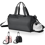 Romon Sporttasche Reisetasche, Sporttaschen Sportbeutel Schwimmtasche Trainingstasche mit Schuhfach Nassfach für Sport, Fitness, Reisen, Badetasche, Gym Bag Travel Bag für Damen Herren, Schwarz