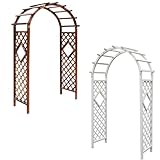 Garten-Torbogen-Pergola aus Holz, für Hochzeit, Rosenbögen, strapazierfähig, brauner Bogen mit extra breitem 180 cm