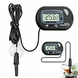 Digitales Thermometer,Aquarium Thermometer,Thermometer Ddigital,Wasserthermometer Aquarium,mit Saugnapf und Sonde,für Reptilien Inkubator Aquarium Gewächshaus