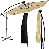 STILISTA Ampelschirm 300 cm mit LED Beleuchtung und Kurbelvorrichtung, inklusive Abdeckung, beige