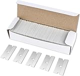 DMJJSD Razor Blades 100Stück Schaber Klingen Safety Scraper Glue Knife Ceranfeldschaber Ersatzklingen Rasierklingen Glass Cleaner Replacement Carbon Steel Blade Ceramic Car Labels Remover (Metal)