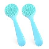 2 Stück Pore Cleaning Brush Silikon Gesichtsbürste Face Scrubber Reinigungsbürste Gesicht Für Tiefenreinigung(2 blau)