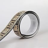 ungeklebte Wandrahmen-Aufkleber, Tapetenbordüre selbstklebend 5x300 cm Mehrfarbig for Bad Küche Wohnzimmer Decke(1- Black Gold)