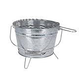 Well Home Grilleimer, verzinkt, auf 3 Füßen, zusammenklappbar mit Griff