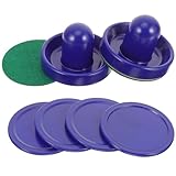 FUNOMOCYA Eishockey Tischspiel Zubehör Pucks und Pushers in Blau Langlebige Kunststoff Ersatzteile für Air Hockey Spieltisch für Partyspaß