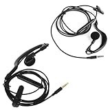 GADAW Single Listening 3,5-mm-Kopfhörer, Spiralkabel, Mono-Funktion, In-Ear-Stereo-Headset, nur zum Hören