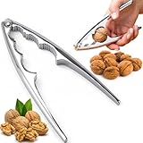 EliteHoff Nussknacker aus Metall, Walnussknacker mit ergonomischem Griff, Haselnussknacker, Nussknacker für Walnüsse, Haselnüsse & alle Nüsse, Krabbenknacker, Hummerknacker, 17 cm, Silber