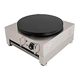 Elektrische Grillplatte 2800W Gastro Elektrogrill Tischgrill mit Dia 40cm Große Grillplatte Kontaktgrill Rund Panini Grill 50-300 °C Stufenlos Temperatureinstellbar Kommerziell Arbeitsplatte