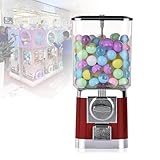 LwiftGal Kapselautomat mit 200 Bällen, kommerzieller Bonbon-Kaugummiautomat, Kapsel-Hüpfballspender, für Spielwarenläden/Einzelhandelsgeschäfte Red-Toyball
