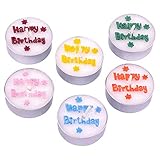 Pajoma Geburtstagsteelicht aus Parafin mit Aufschrift ''Happy Birthday, 6er Set