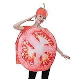 Lebensmittel-Kostüm – Tomaten-Party, Gemüse, mit Hut für Karneval, Party, Halloween, Ostern, Dekorationen, Events, Feiern, Cosplay