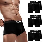 FALARY Boxershorts Herren Unterhosen Männer Baumwolle 6er Pack Retroshorts für Herren Ohne Kratzenden Zettel UnterwäSche Boxer Sportunterhosen für Herren（Schwarz,L）