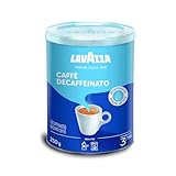 Lavazza, Caffè Decaffeinato, Gemahlener Kaffee, für Mokka-Kannen, Koffeinfreier Espresso, mit Aromanoten von Trockenfrüchten, Arabica & Robusta, Intensität 3/10, Mittlere Röstung, 250 g
