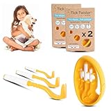 Tick Twister 3 Zeckenhaken für Hunde, Katzen und Menschen – Zeckenzange 3er Set mit Aufbewahrungsbox Sicheres Entfernen ohne Schmerzen – Ideal für Outdoor-Aktivitäten (Orange, 2er-Set)