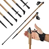 MSPORTS Nordic Walking Stöcke Premium - hochwertiges Holzdesign - Superleicht - auswählbar mit Tragetasche - Walking Sticks (Nordic Walking Stöcke + Tasche)