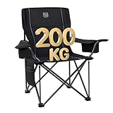 TIMBER RIDGE XXL Campingstuhl Faltbar 200KG Belastbar Übergroßer Bequem Gepolster Klappstuhl Camp Garten Balkon Strand Camping Stuhl Sessel Gartenstuhl Anglerstuhl Regiestuhl