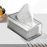 yakermur Klärer Tissue -Box -Halter, Acryl -Gewebehalter - Aufbewahrungsspeicher für Gesichtsgewebe,Stapelbarer Mehrzweck-Wohnungsbauhalter für Reisen, Fahrzeuggebrauch