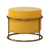 Fußhocker Ottomane - Moderner Leinen Gepolsterter Pouf für Home Office, Wohnzimmer, Schlafzimmer - Weich getuftet Beinstütze Stuhl - Wechselschuhe Hocker für vielseitige Nutzung