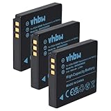 vhbw 3X Akku Ersatz für Ricoh DB-70 für Kamera (600 mAh, 3,6 V, Li-Ion)