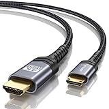 JSAUX Mini HDMI auf HDMI Kabel 3M, High Speed [4K@60Hz, 2K@120Hz, 18Gbps] HDMI 2.0 Kabel Support 3D, HDR, ARC, Bi-Directional, Kompatibel mit Kamera, Laptop, Projector, HDTV, Monitor, Raspberry Pi