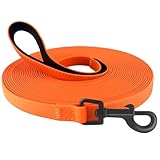 CNMTCCO Schleppleine 10m für Hunde,Robuste Trainingsleine,schmutz- und wasserabweisend,Robuste & Reißfeste Hundeleine mit Handschlaufe und Karabiner, für Kleine bis Große Hunde(Neon Orange)
