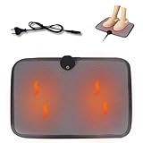 KBIBCK Elektrischer Fußwärmer, Beheizte Bodenmatte für Fuß Fussboden, 35 x 50cm Fusswärmer Elektrisch mit 6 Heizstufen & Timer, Heizteppich mit Fußschalter, heizkissen für Zuhause Büro