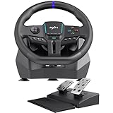 PXN V900 Gen2 Gaming Lenkrad mit Hall-Pedalen – 16-Bit USB PC-Lenkrad mit 270°/900° Drehung, Vibrationsfeedback, Schaltwippen und App-Steuerung – kompatibel mit PC, Xbox, PS4, PS3, Switch