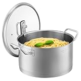 SILBERTHAL Kochtopf Induktion 24 cm - Edelstahl - 5,8L - Topf mit Deckel zum Einhängen - Für alle Herdarten - Ofenfest