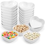 Loppdece 12er-Pack Sojasaucenschalen, weiße herzförmige Dipschalen, 1,5 oz Saucenschale aus Porzellan