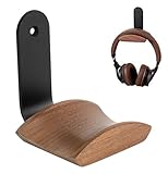 Jichenfang Headset Halterung mit 6cm Breiter Kopfstütze aus Nussholz,Kopfhörer Ständer mit 3M Klebeband und Schraube,Headset Ständer für Over Ear und Gaming,Kopfhörer Halter für Tisch,Vitrine