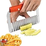 Gemüseschneider, Wellenschneider für Gemüse | Welliger Kartoffelschneider aus Edelstahl, multifunktionaler Pommesschneider, gewelltes Schneidwerkzeug für die Küche