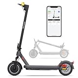 E Scooter mit Straßenzulassung, Vierfache Stoßdämpfung, 10 Zoll, Max 40km Reichweite 20km/h, Elektro Scooter bis 120kg, Blinker, APP-Verbindung, Duales Bremssystem E Roller für Erwachsene Faltbarer