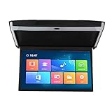 CONRAL 1920 * 1080 Hochauflösender Monitor zur Dachmontage für Autos, drahtlose Fernbedienung, 17,3 Zoll IPS Bildschirm, MP5 Player, herunterklappbares Auto Monitor Overhead Video,Black
