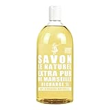 Savon Le Naturel - Flüssigseife, extra rein aus Marseille, Nachfüllpackung, natürlicher Ursprung, pflanzliche Öle und Glycerin, für alle Hauttypen, ohne Farbstoffe, antibakteriell, 1 l