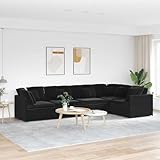 MOBCANT Modulares Sofa mit Kissen Samt Schwarz Sofagarnitur Couch Couchgarnitur Schlafcouch für Hotel Wohnung Schlafzimmer Wohnzimmer