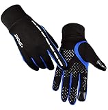 AFIT Winterhandschuhe Winddicht Vollfinger Touchscreen Handschuhe Warme Handschuhe Anti-Rutsch Sporthandschuhe Wasserdicht Fahrradhandschuhe Laufhandschuhe, Klettern für Herren Damen (Blau, L)