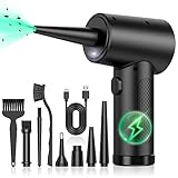 Elektrische Staubgebläse Druckluftspray für PC Reinigungsset, 91000 U/min Compressed Air, 3-Gang einstellbare Air Duster Luftdruckspray, Tastatur Reinigung für PC, Elektronik, Sofa, Auto (Schwarz)