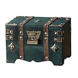 Itkcozcg Aufbewahrungsbox im antiken Stil, mit sicherem Kombinationscode, große Kapazität, Holztruhe für Schmuck, Sammlerstücke